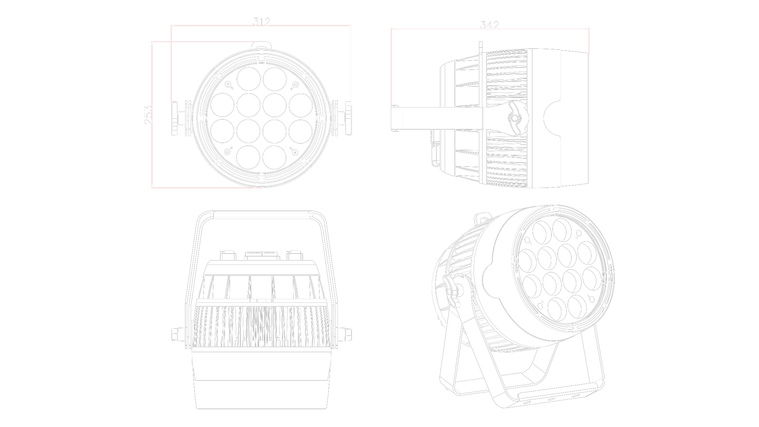 ZoomPar40 (12 pieces) three views - VELLO